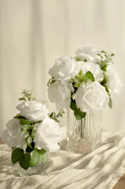 3.5" Silk Vendela Rose with Stem - White