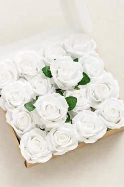 3.5" Silk Vendela Rose with Stem - White