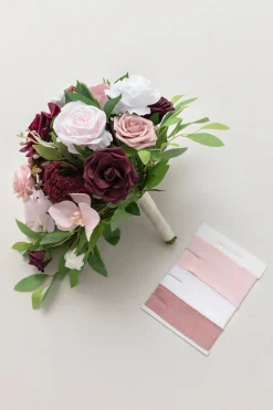 Small Cascade Bridal Bouquet in Romantic Marsala