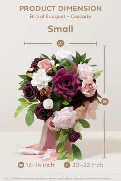 Small Cascade Bridal Bouquet in Romantic Marsala