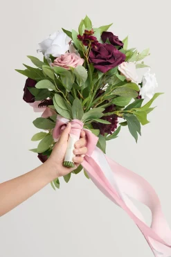 Small Cascade Bridal Bouquet in Romantic Marsala