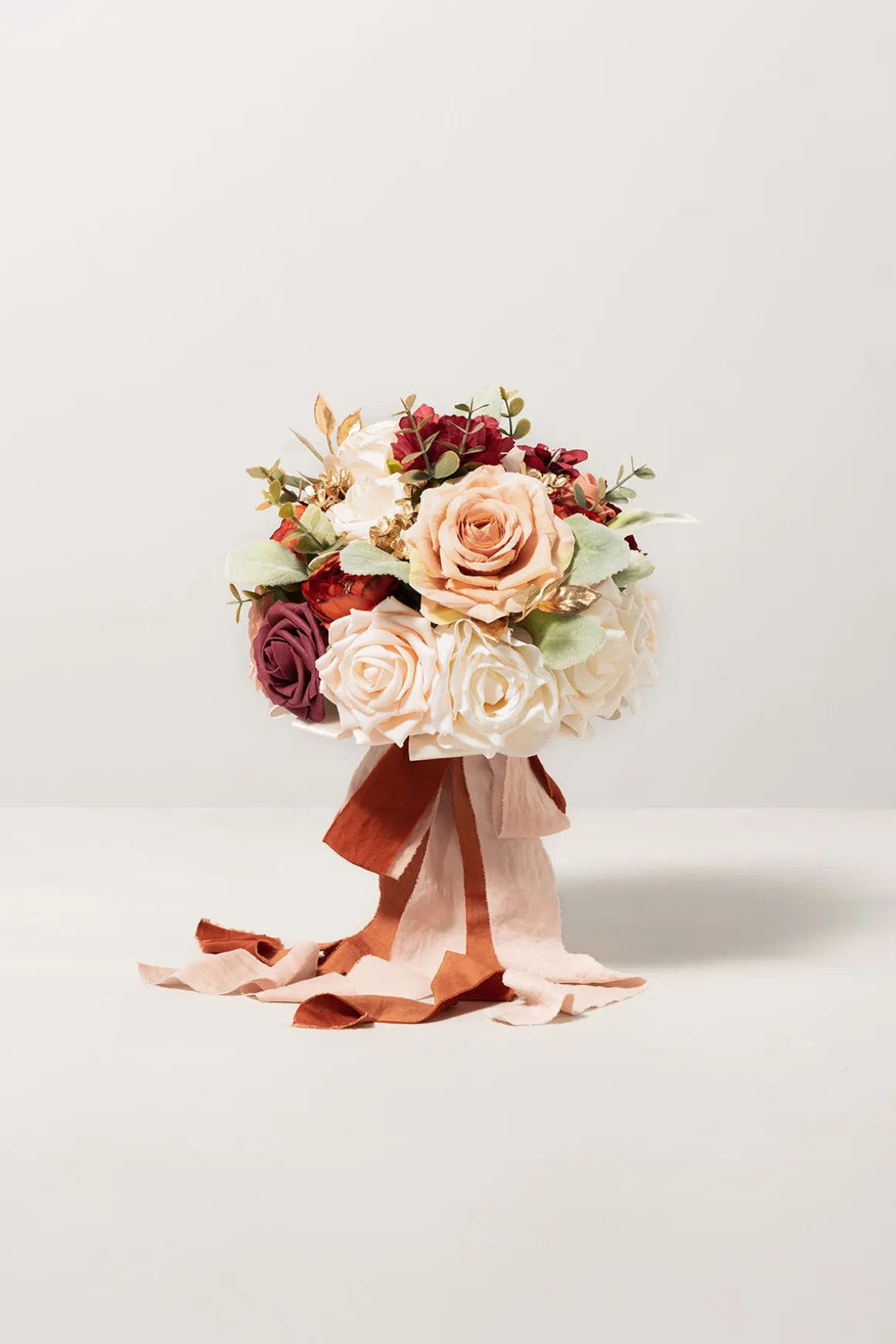Small Cascade Bridal Bouquet in Sunset Terracotta