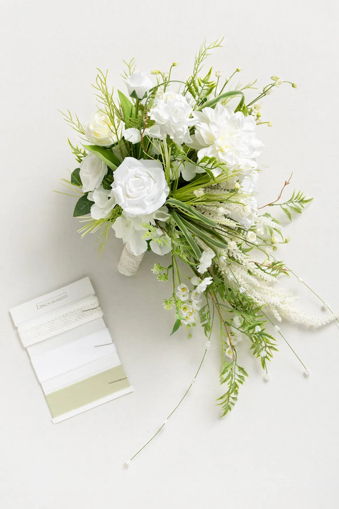 Small Cascade Bridal Bouquet in May Lily & Olive
