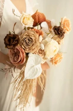 Small Cascade Bridal Bouquet in Rust & Sepia | Clearance