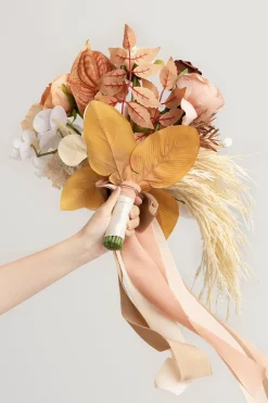 Small Cascade Bridal Bouquet in Rust & Sepia | Clearance
