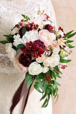 Small Cascade Bridal Bouquet in Romantic Marsala | Clearance