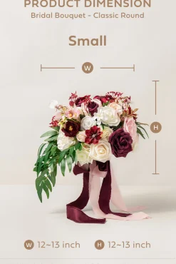 Small Cascade Bridal Bouquet in Romantic Marsala | Clearance