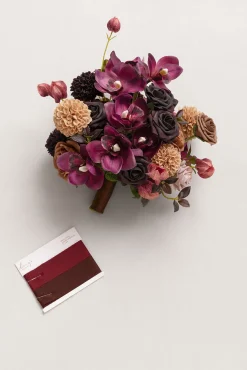 Small Free-Form Bridal Bouquet in Earth Brown & Black Baccara
