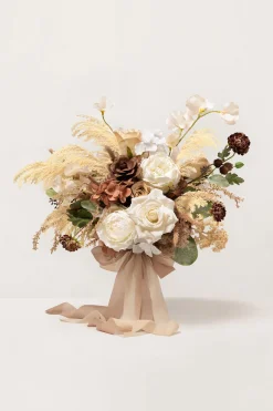 Small Free-Form Bridal Bouquet in Brown & Beige
