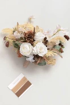Small Free-Form Bridal Bouquet in Brown & Beige