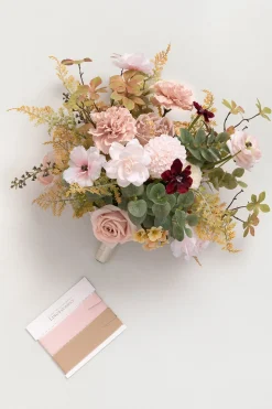 Small Free-Form Bridal Bouquet in Powder Pink & Olive Green | Clearance