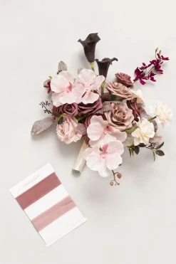 Small Free-Form Bridal Bouquet in Flowing Mauve Romance | Clearance