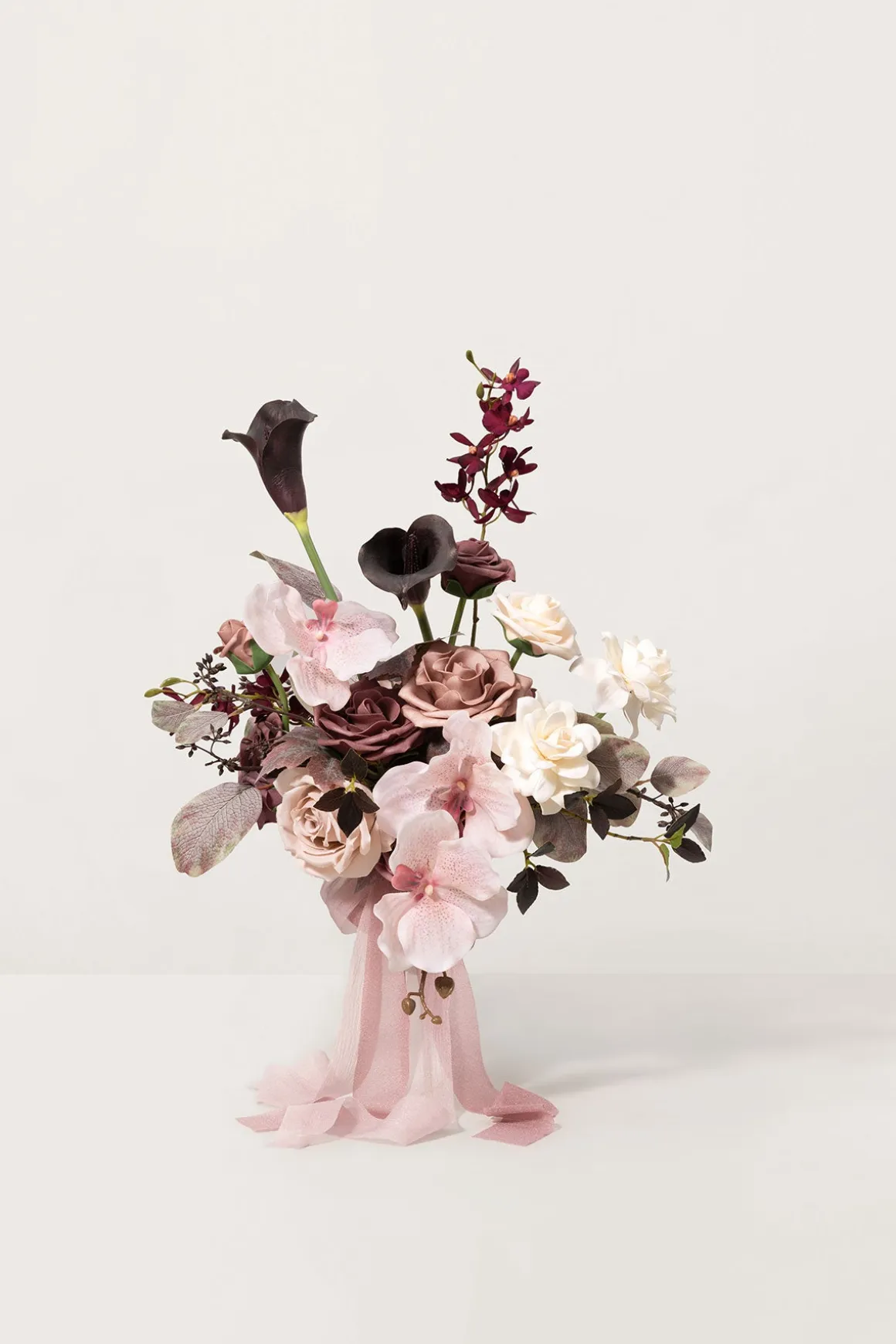 Small Free-Form Bridal Bouquet in Flowing Mauve Romance | Clearance