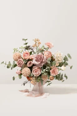 Small Free-Form Bridal Bouquet in Dusty Rose & Cream | Clearance