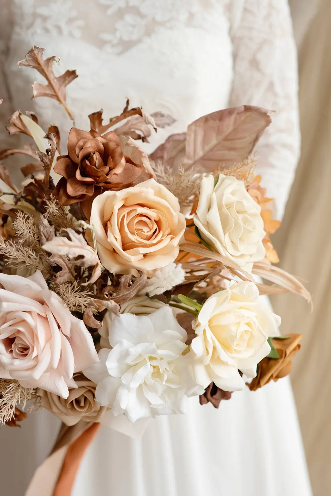 Small Free-Form Bridal Bouquet in Rust & Sepia | Clearance