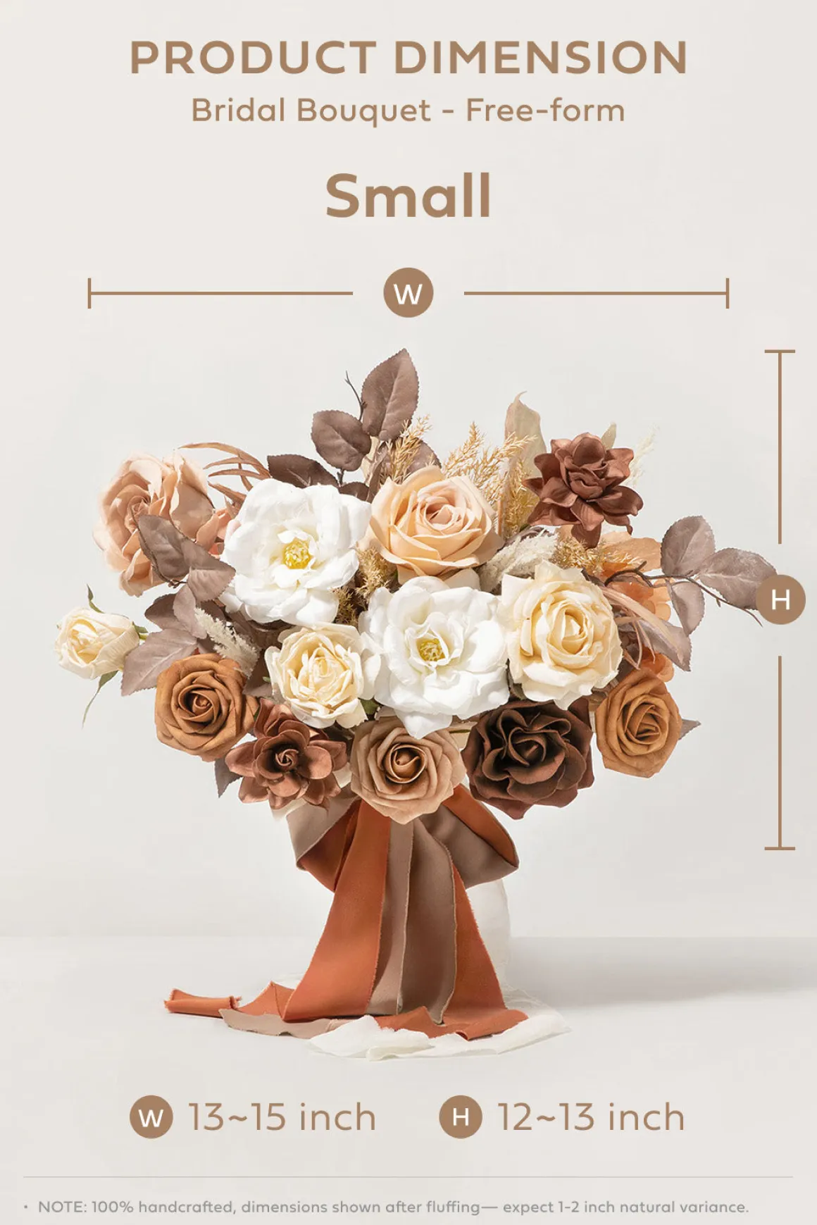 Small Free-Form Bridal Bouquet in Rust & Sepia | Clearance
