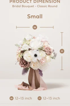 Small Round Bridal Bouquet in Dusty Rose & Cream | Clearance