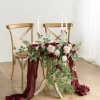Sweetheart Table Floral Swags in Romantic Marsala