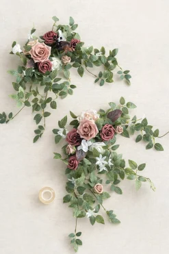 Sweetheart Table Floral Swags in Dusty Rose & Mauve