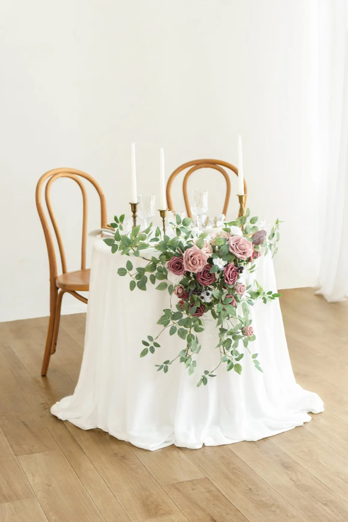 Sweetheart Table Floral Swags in Dusty Rose & Mauve
