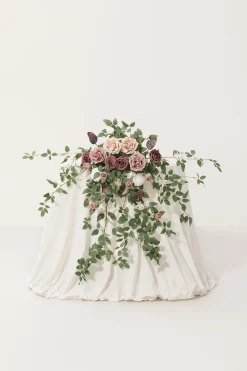 Sweetheart Table Floral Swags in Dusty Rose & Mauve