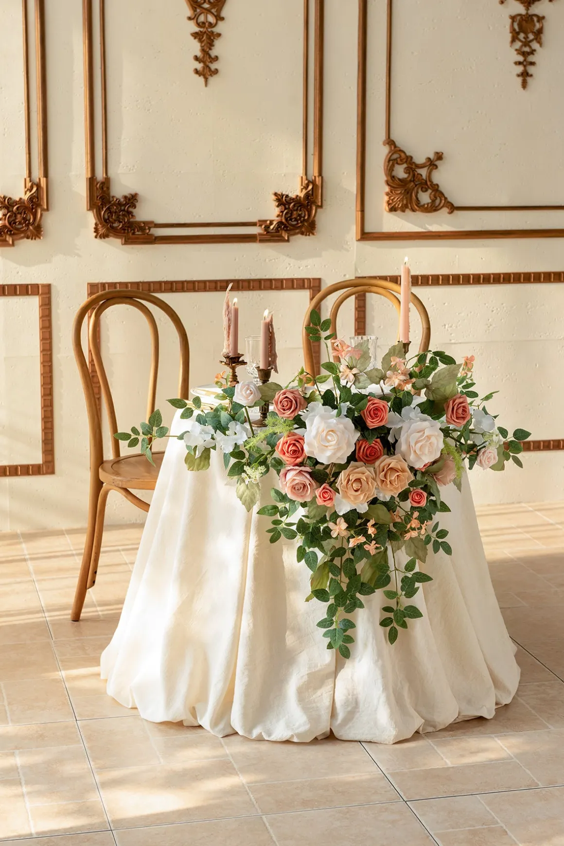 Sweetheart Table Floral Swags in Garden Blush
