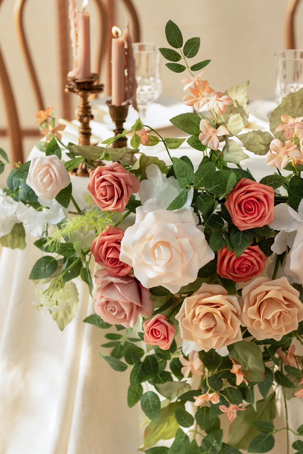 Sweetheart Table Floral Swags in Garden Blush