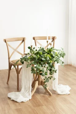 Sweetheart Table Floral Swags in Sage & Green