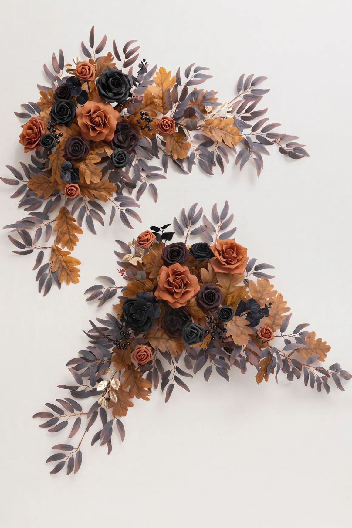 Sweetheart Table Floral Swags in Black & Pumpkin Orange | Clearance