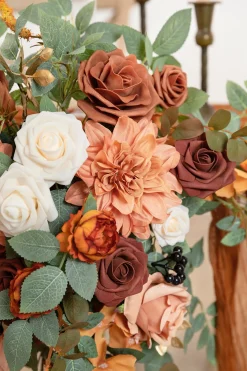 Sweetheart Table Floral Swags in Sunset Terracotta