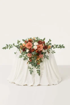 Sweetheart Table Floral Swags in Sunset Terracotta