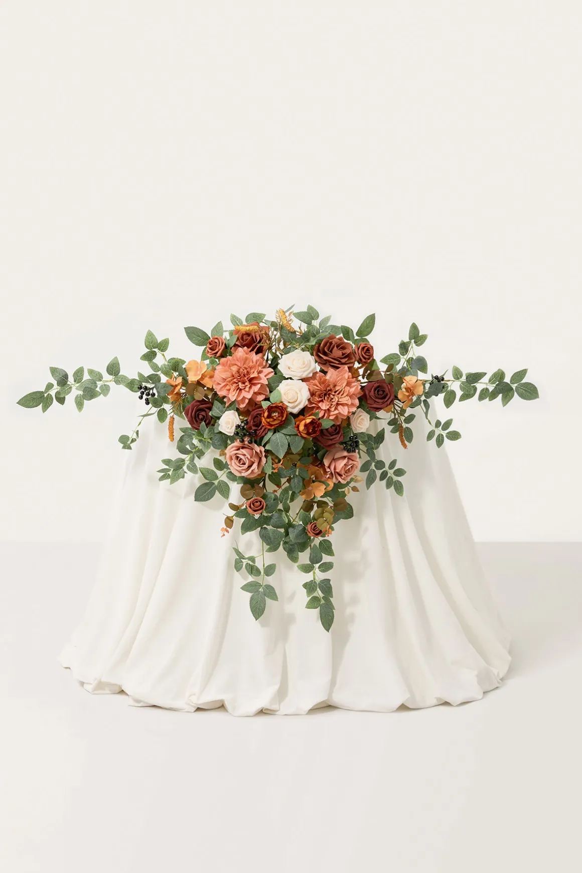Sweetheart Table Floral Swags in Sunset Terracotta
