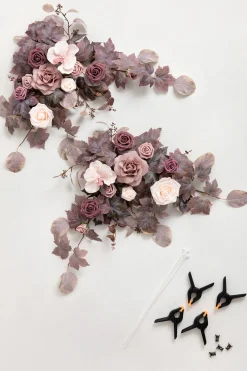 Sweetheart Table Floral Swags in Flowing Mauve Romance
