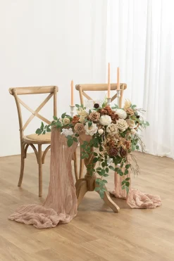 Sweetheart Table Floral Swags in Earth Brown & Tawny Beige