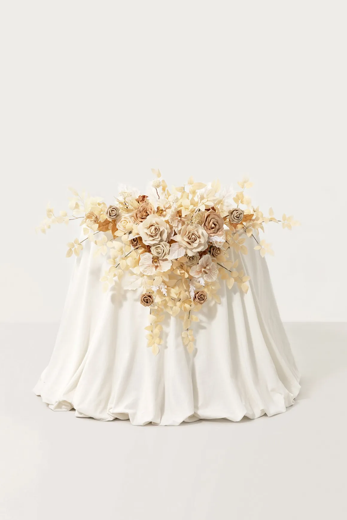 Sweetheart Table Floral Swags in Tawny Beige & Sand Beige