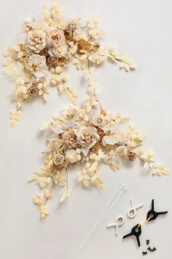 Sweetheart Table Floral Swags in Tawny Beige & Sand Beige