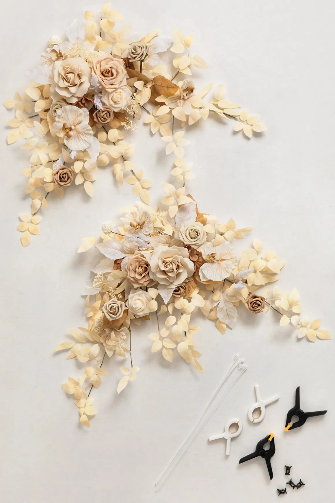 Sweetheart Table Floral Swags in Tawny Beige & Sand Beige