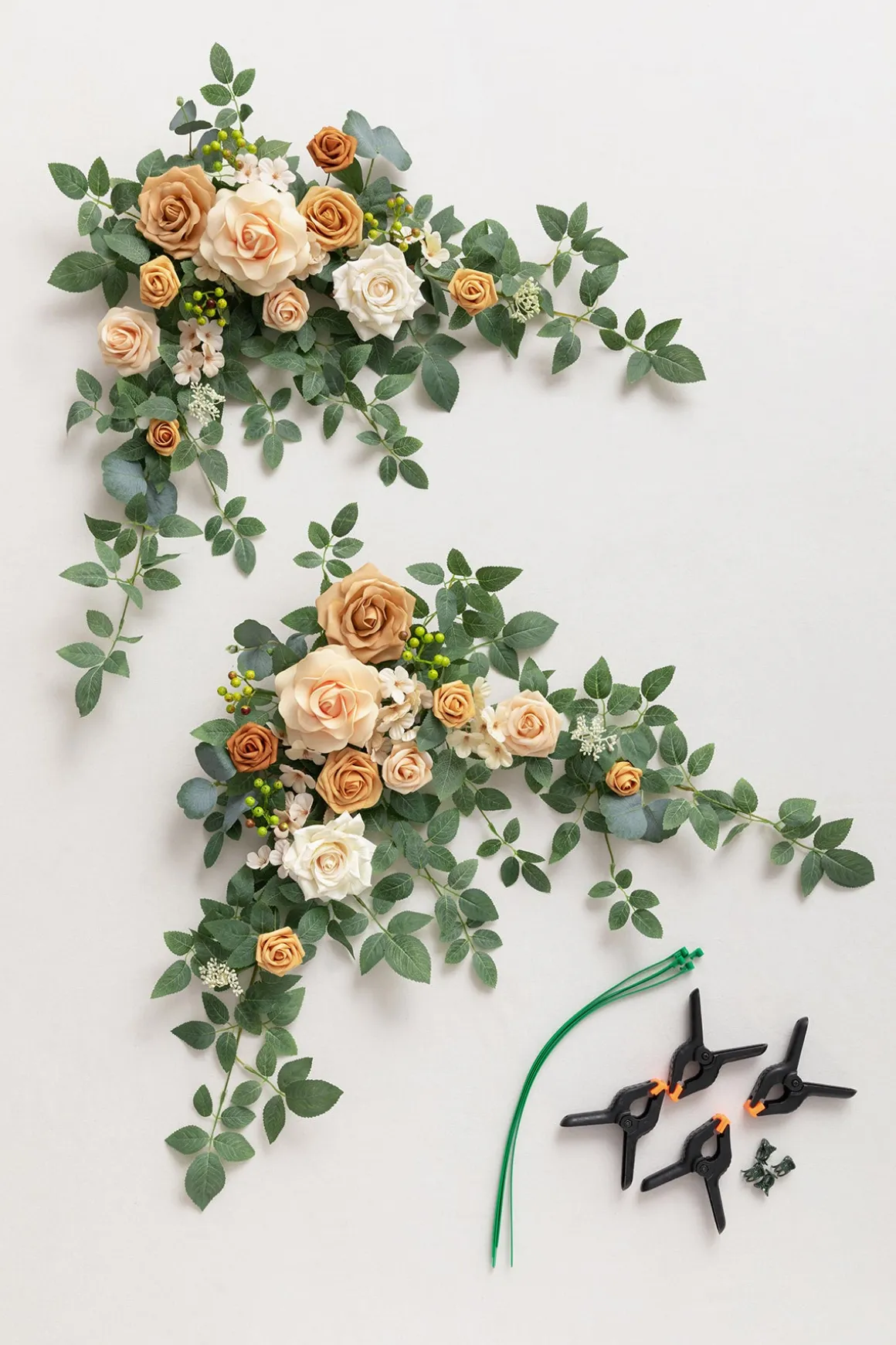 Sweetheart Table Floral Swags in Sunny Peach & Apricot (Set of 2) | Clearance