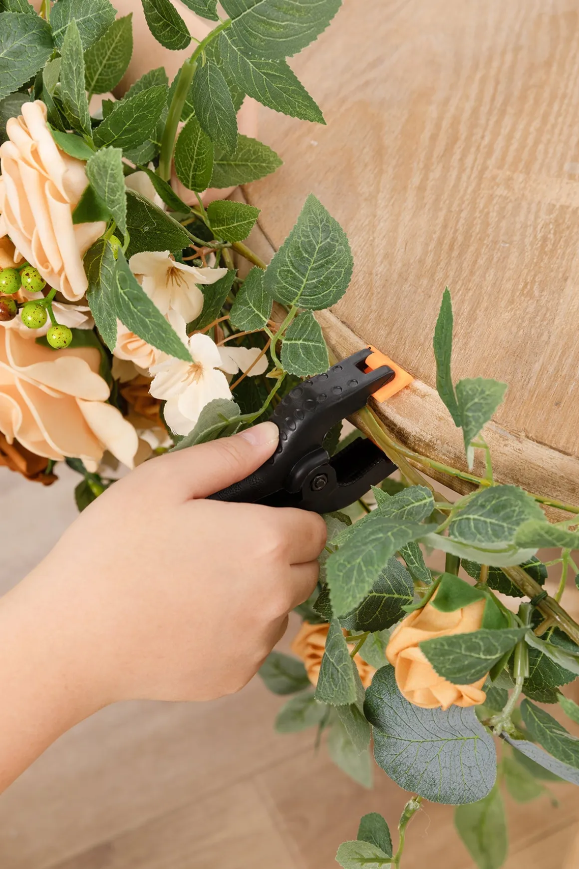 Sweetheart Table Floral Swags in Sunny Peach & Apricot (Set of 2) | Clearance