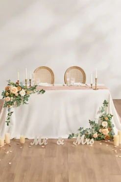 Sweetheart Table Floral Swags in Sunny Peach & Apricot (Set of 2) | Clearance