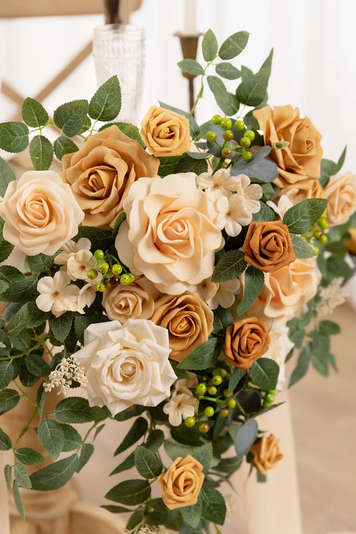 Sweetheart Table Floral Swags in Sunny Peach & Apricot (Set of 2) | Clearance