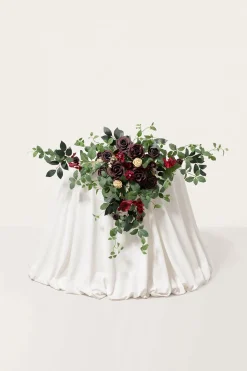 Sweetheart Table Floral Swags in Bordeaux Red & Wine