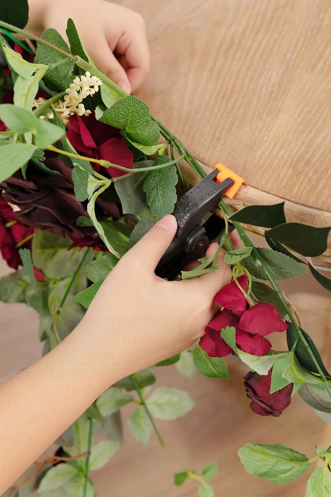 Sweetheart Table Floral Swags in Bordeaux Red & Wine