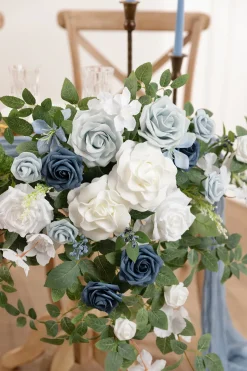 Sweetheart Table Floral Swags in Dusty Blue & Navy | Clearance