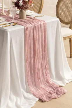 Table Linens in Burgundy & Dusty Rose ( 10ft ) | Clearance