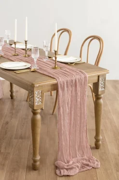 Table Linens in Burgundy & Dusty Rose ( 10ft ) | Clearance