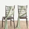 Wedding Aisle Chair Flower Decoration in White & Sage
