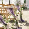 Wedding Aisle Chair Flower Decoration in Lilac & Gold