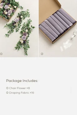 Wedding Aisle Chair Flower Decoration in Lilac & Gold