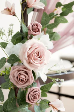 Wedding Aisle Chair Flower Decoration in Dusty Rose & Cream | Clearance